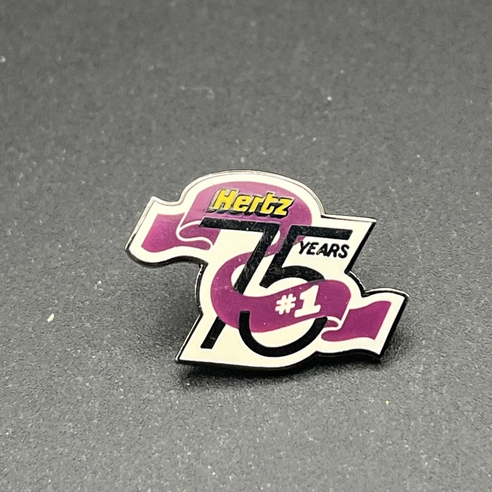 Hertz Rental Cars 75 Year Anniversary Lapel Hat Pin